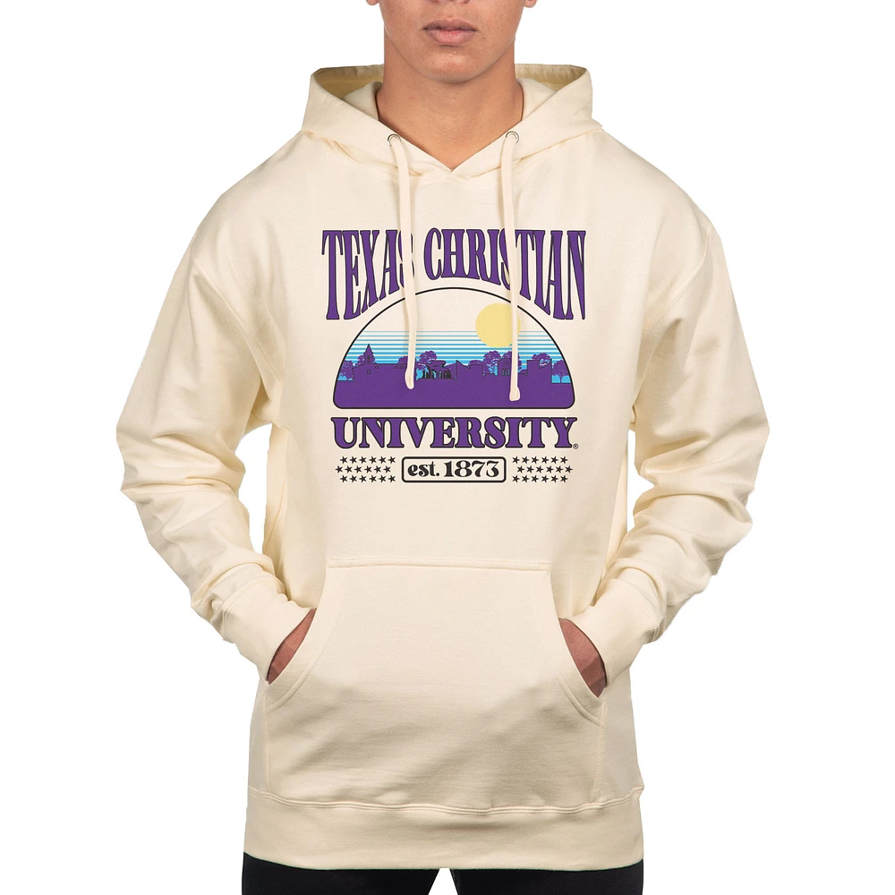 Men's Uscape Apparel Oatmeal TCU Horned Frogs Pullover Hoodie