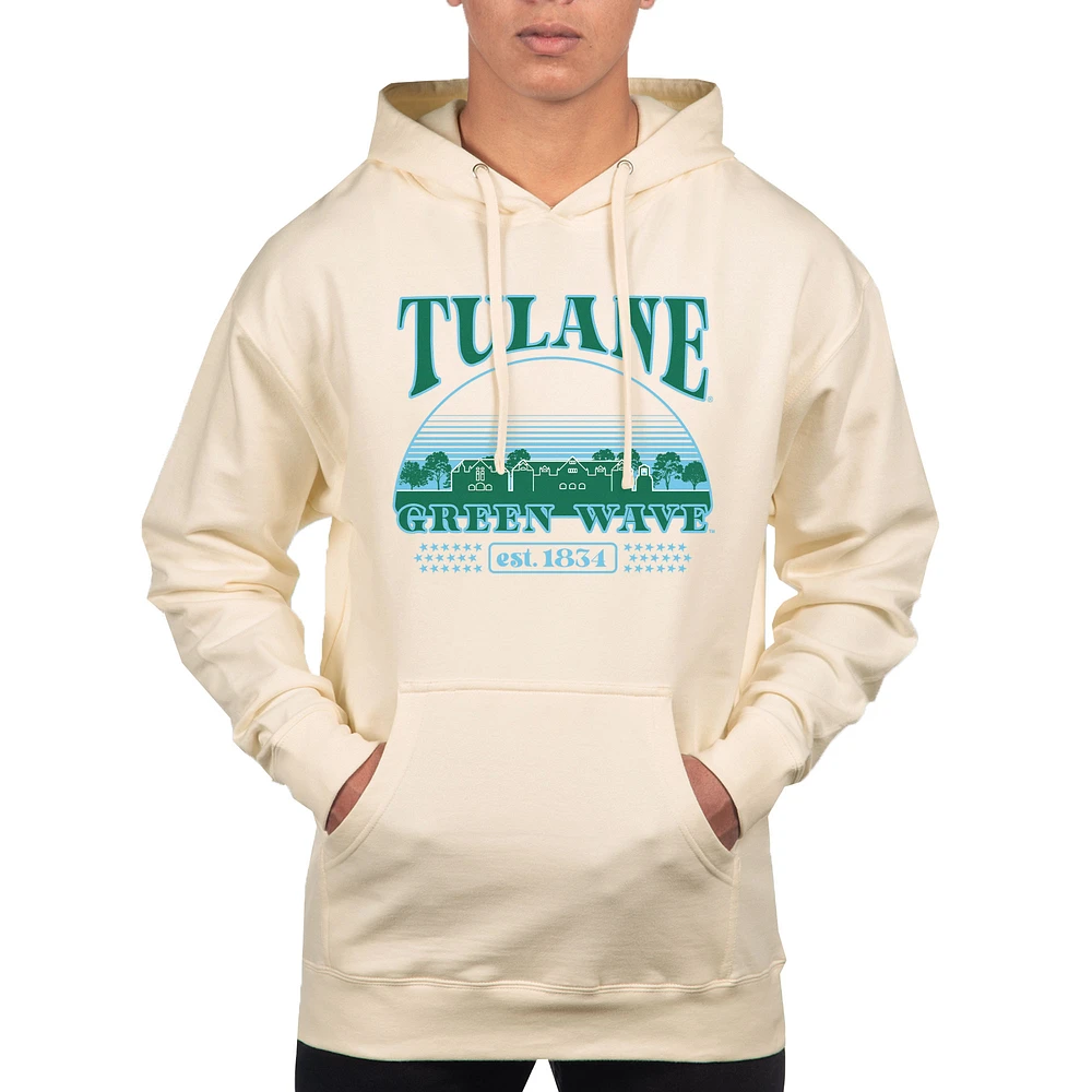 Men's Uscape Apparel Oatmeal Tulane Green Wave Pullover Hoodie