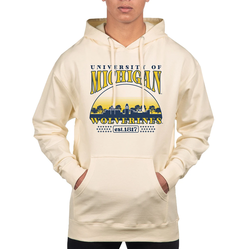 Men's Uscape Apparel Oatmeal Michigan Wolverines Pullover Hoodie