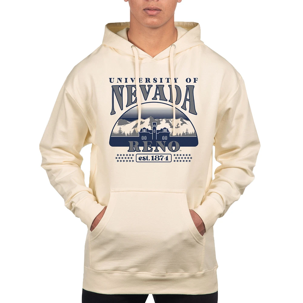 Men's Uscape Apparel Oatmeal Nevada Wolf Pack Pullover Hoodie