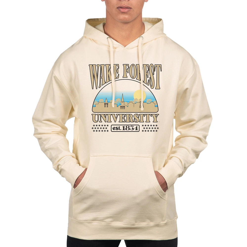 Men's Uscape Apparel Oatmeal Wake Forest Demon Deacons Pullover Hoodie