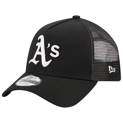 Men's New Era Black Athletics A-Frame 9FORTY Trucker Adjustable Hat