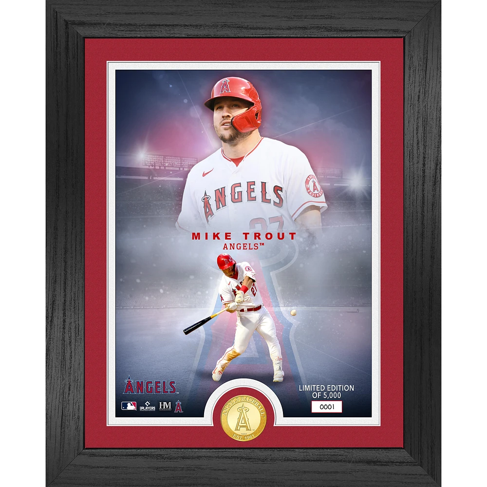 Highland Mint Mike Trout Los Angeles Angels 13" x 16" Bronze Coin Photo Mint