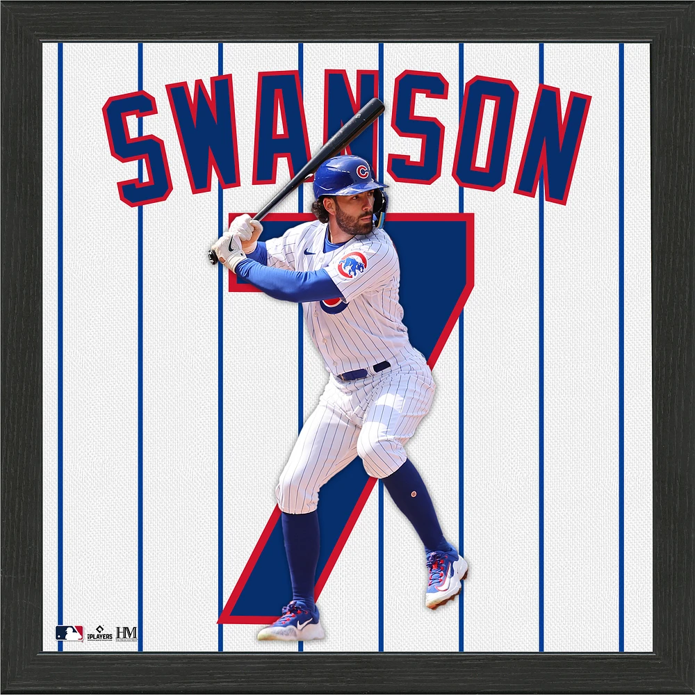 Highland Mint Dansby Swanson Chicago Cubs 13'' x 13'' Impact Jersey Framed Photo