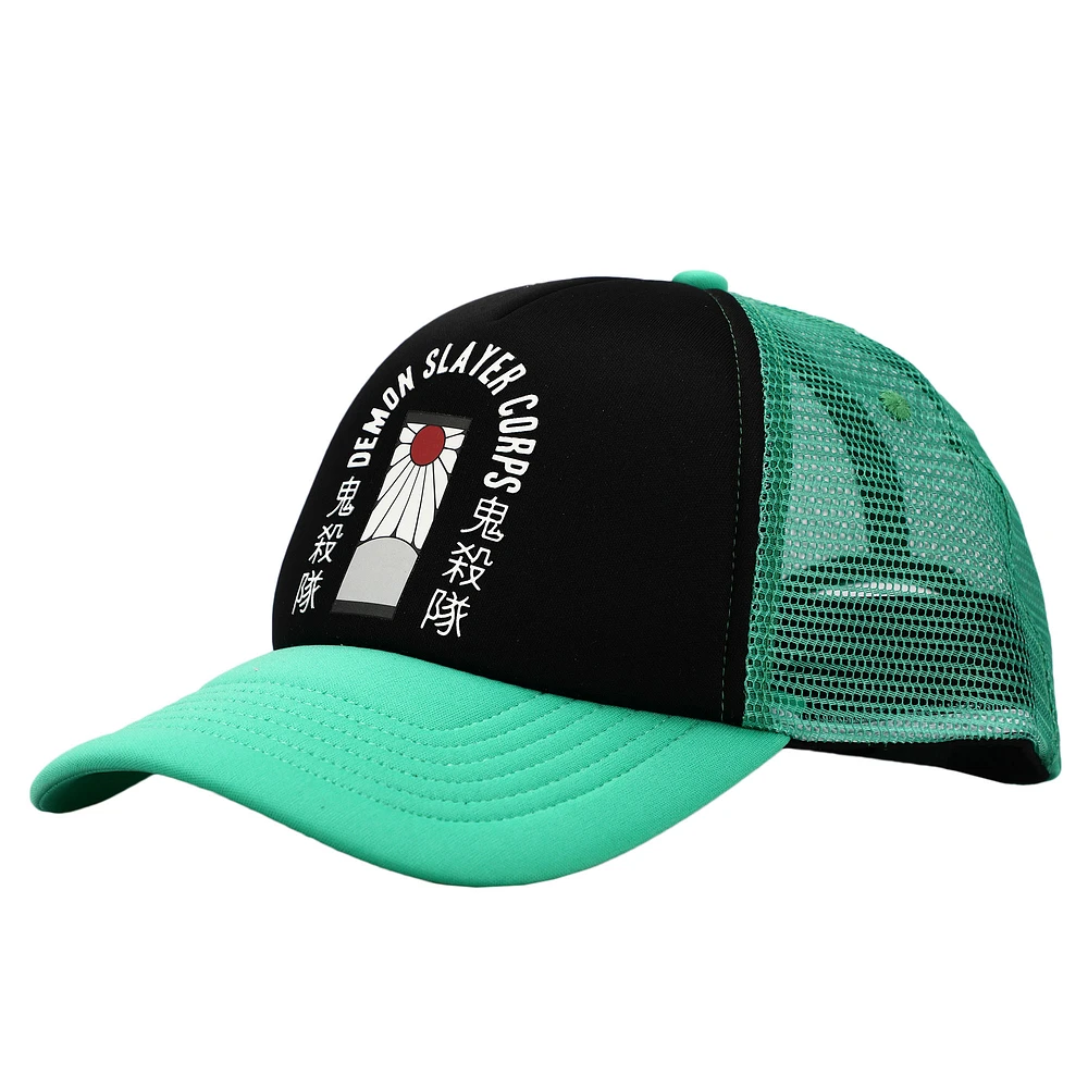 Unisex Black Demon Slayer: Kimetsu no Yaiba Hanafuda Earrings Icon Trucker Adjustable Hat