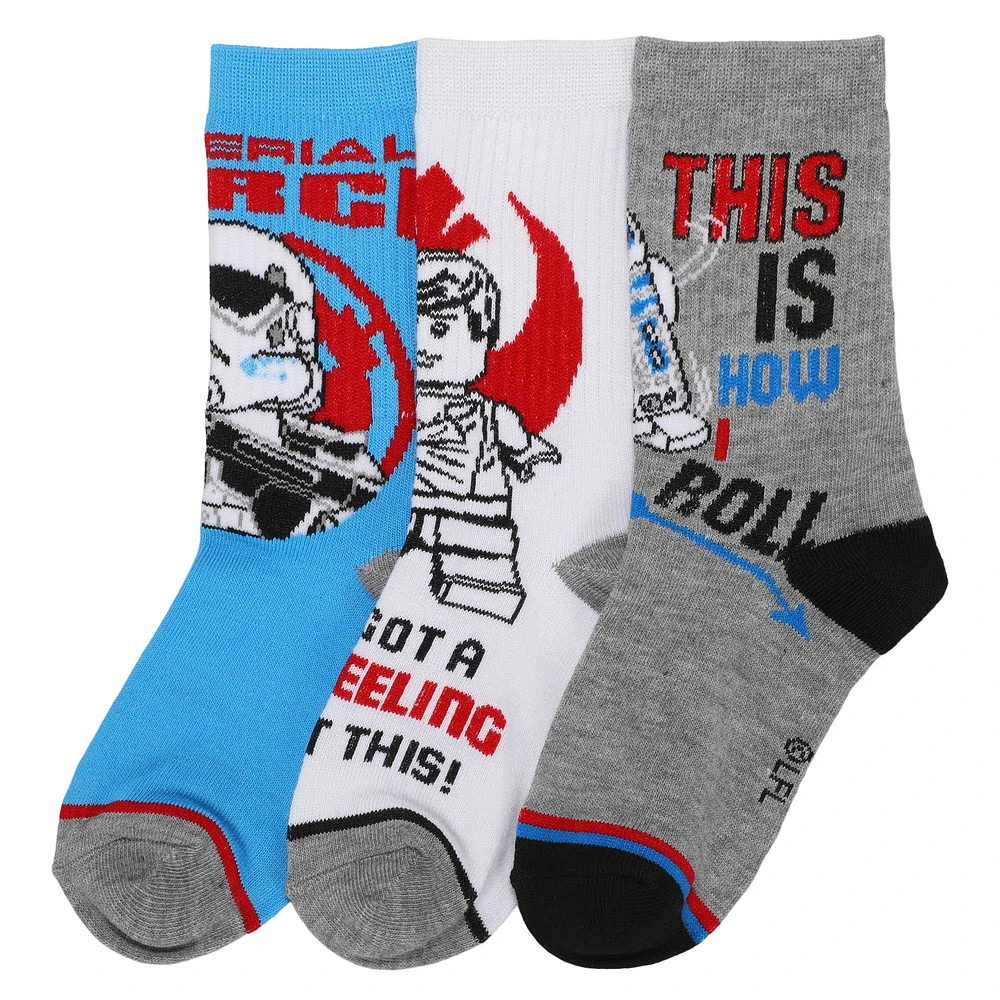 Youth Star Wars Lego Crew Socks Three-Pack