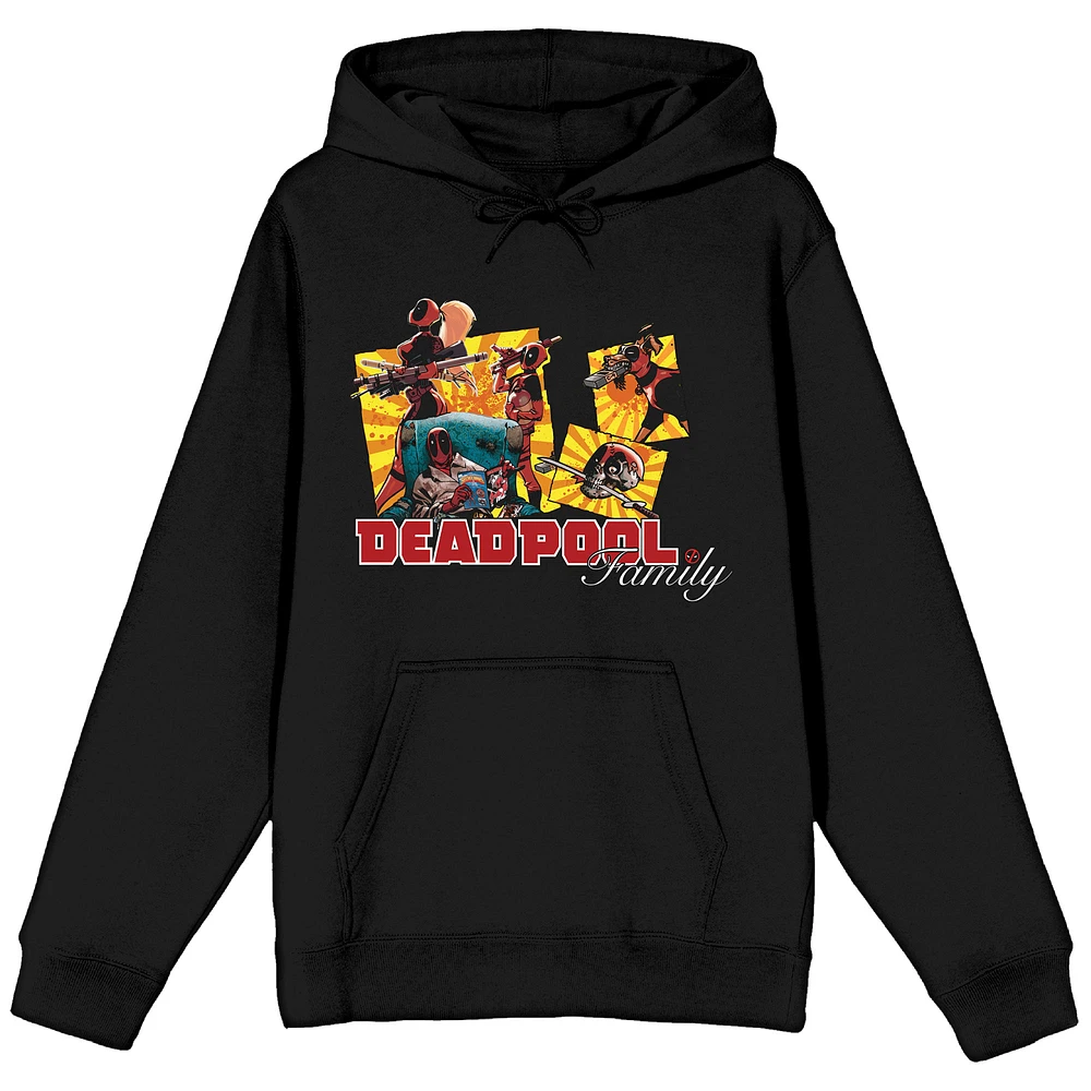 Unisex Black Deadpool Family Pullover Hoodie