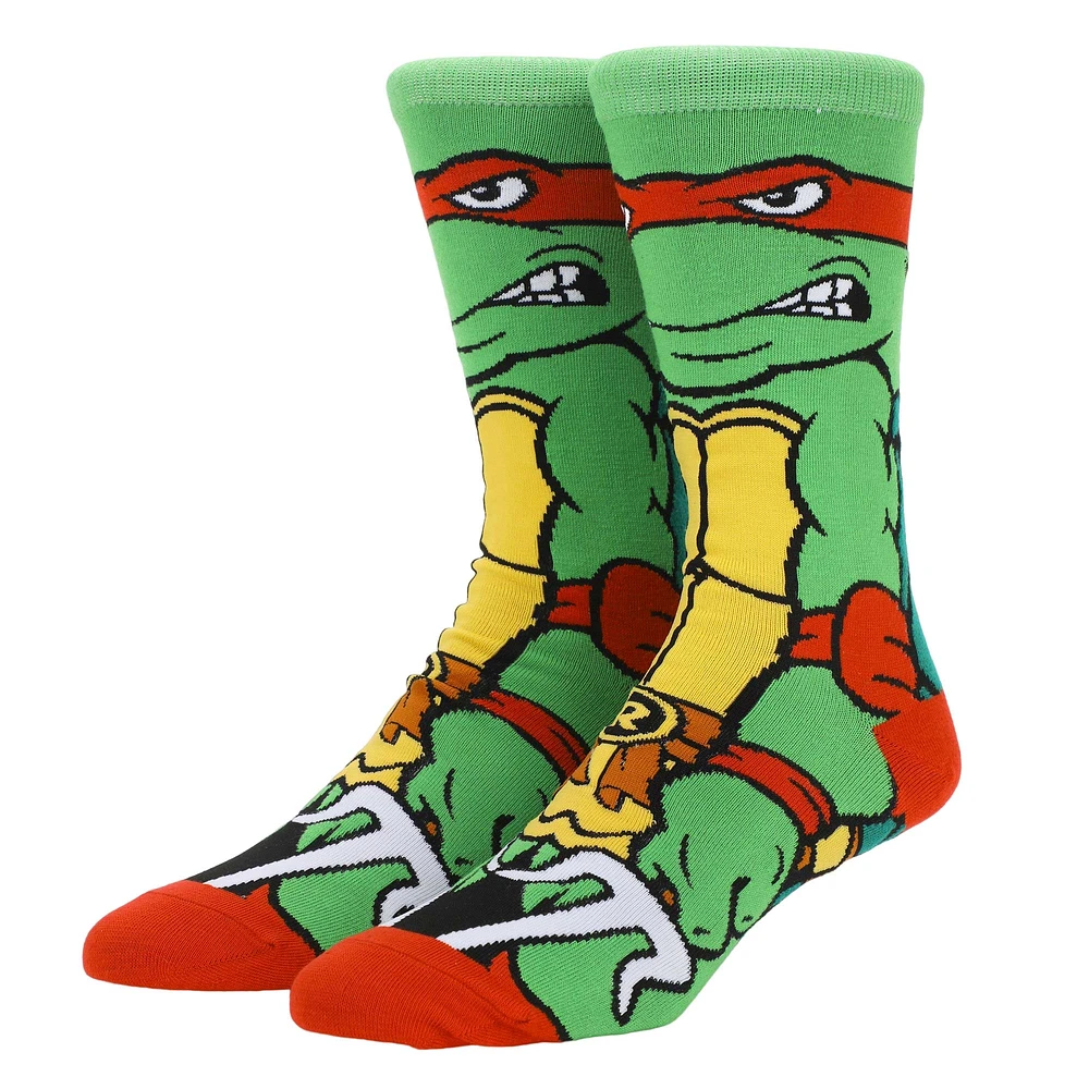 Men's Raphael Teenage Mutant Ninja Turtles Animigos 360 Character Crew Socks