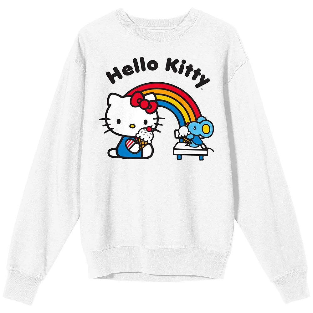 Unisex White Hello Kitty & Friends Ice Cream Party Pullover Sweatshirt