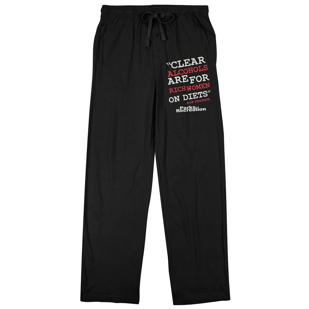 Men's Black Parks and Recreation Clear Alcohols Sleep Pants