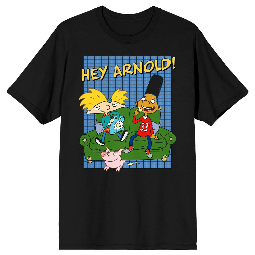 Unisex Black Hey Arnold! Couch T-Shirt