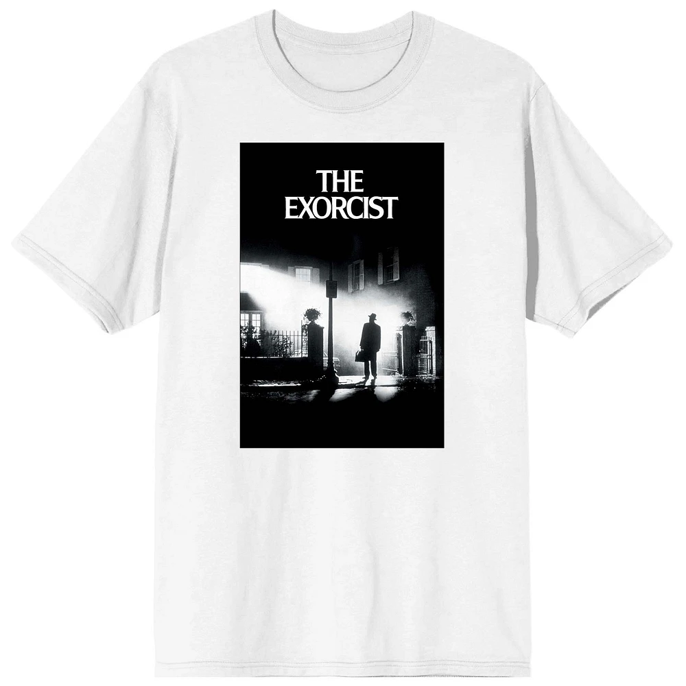Unisex White The Exorcist Movie Poster Soft Hand T-Shirt