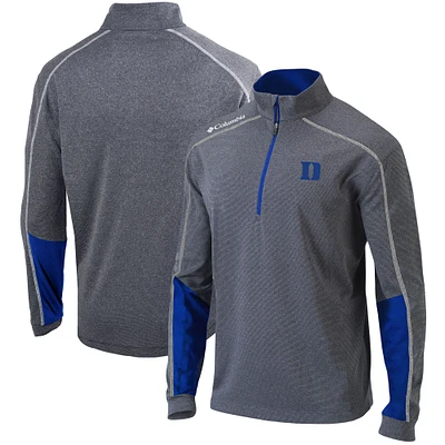 Men's Columbia Gray/Royal Duke Blue Devils Omni-Wick Shotgun 2.0 Quarter-Zip Pullover Top