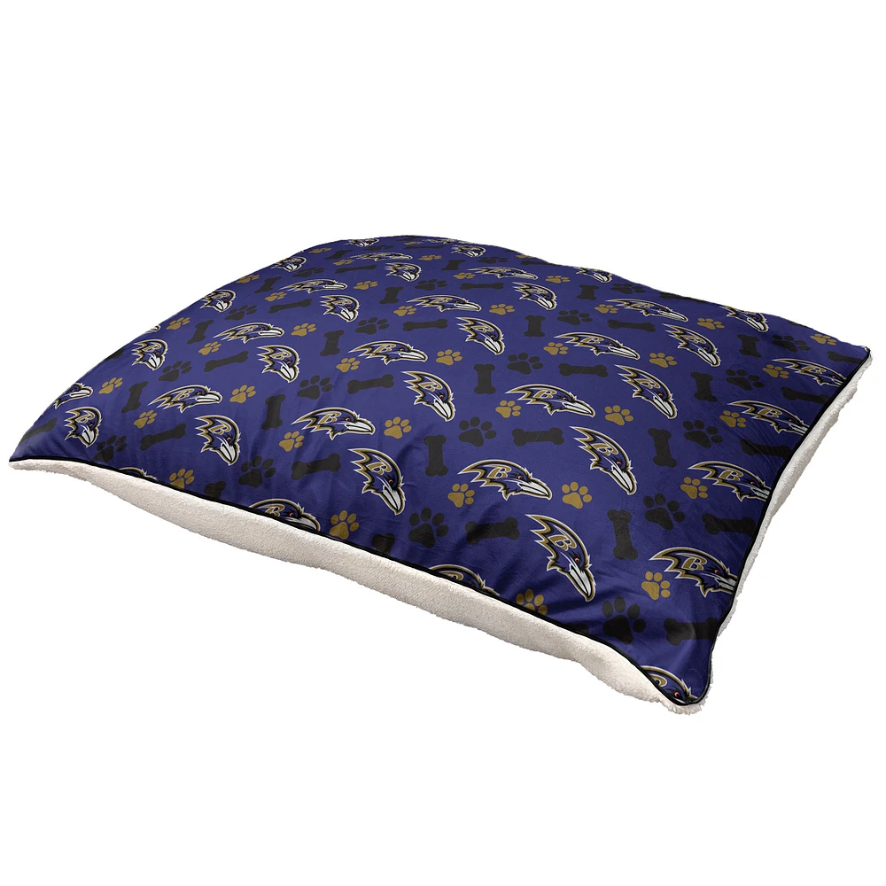 Pegasus Baltimore Ravens 35" x 44" Bones Sherpa Pet Bed