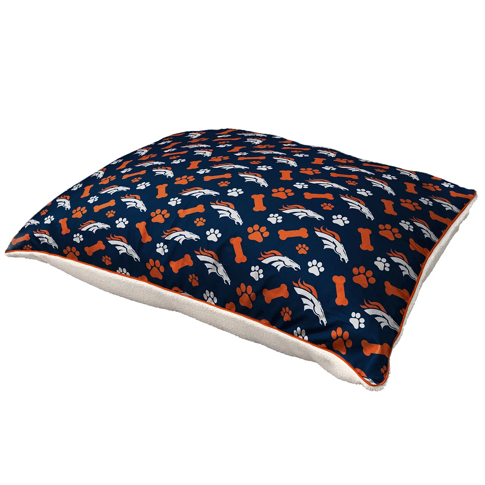 Pegasus Denver Broncos 35" x 44" Bones Sherpa Pet Bed