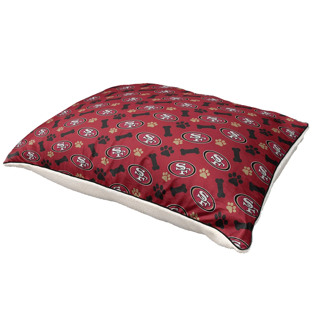 Pegasus San Francisco 49ers 35" x 44" Bones Sherpa Pet Bed