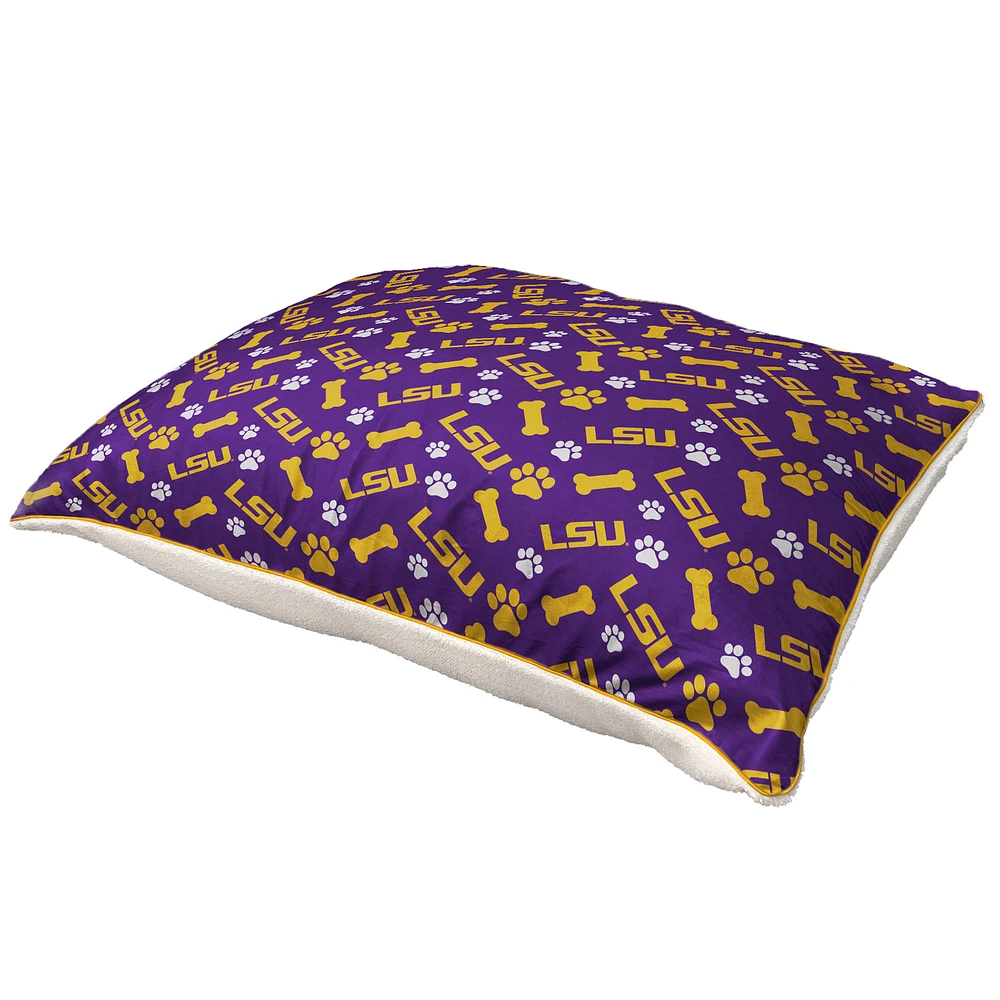 Pegasus LSU Tigers 35" x 44" Bones Sherpa Pet Bed
