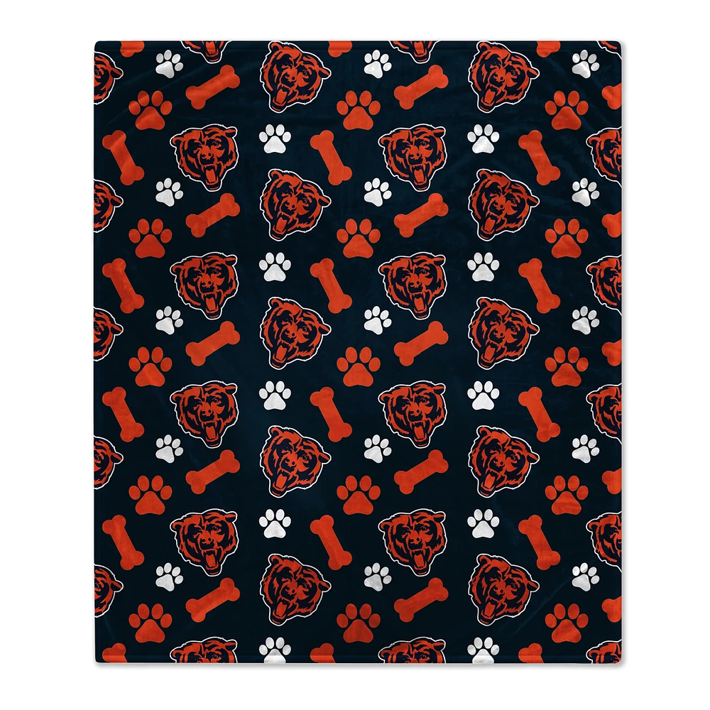 Pegasus Chicago Bears 40" x 50" Lightweight Bones Flannel Fleece Pet Blanket