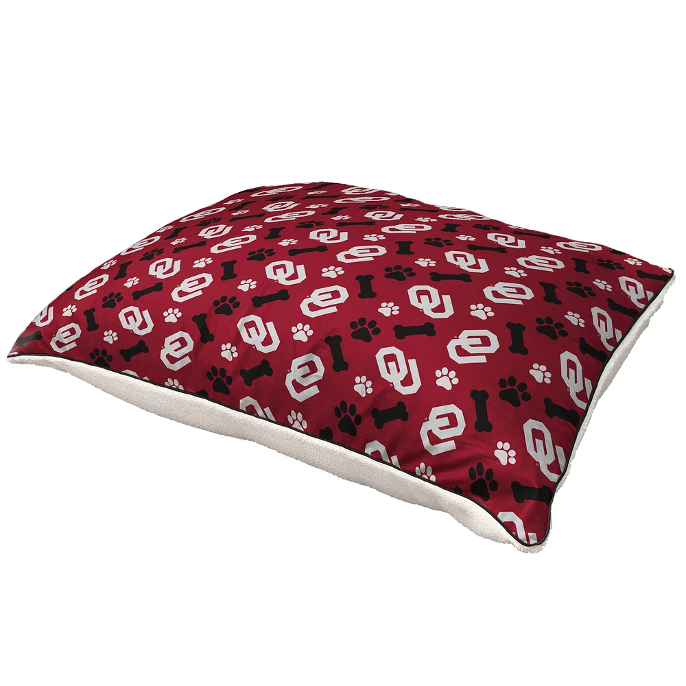 Pegasus Oklahoma Sooners 35" x 44" Bones Sherpa Pet Bed
