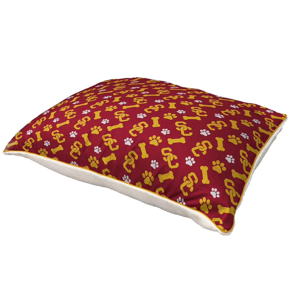 Pegasus USC Trojans 35" x 44" Bones Sherpa Pet Bed