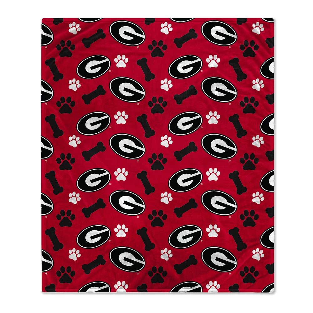 Pegasus Georgia Bulldogs 40" x 50" Lightweight Bones Flannel Fleece Pet Blanket