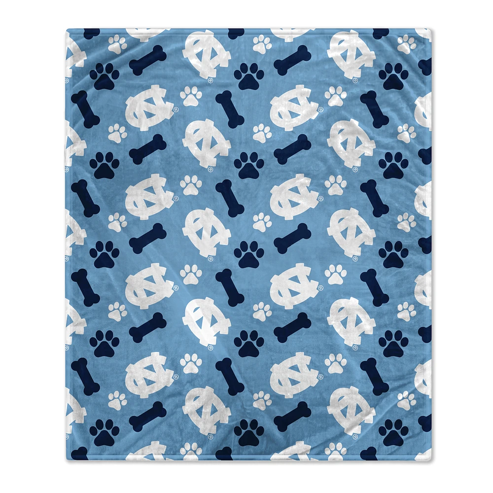 Pegasus North Carolina Tar Heels 40" x 50" Lightweight Bones Flannel Fleece Pet Blanket