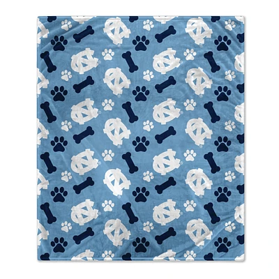 Pegasus North Carolina Tar Heels 40" x 50" Lightweight Bones Flannel Fleece Pet Blanket