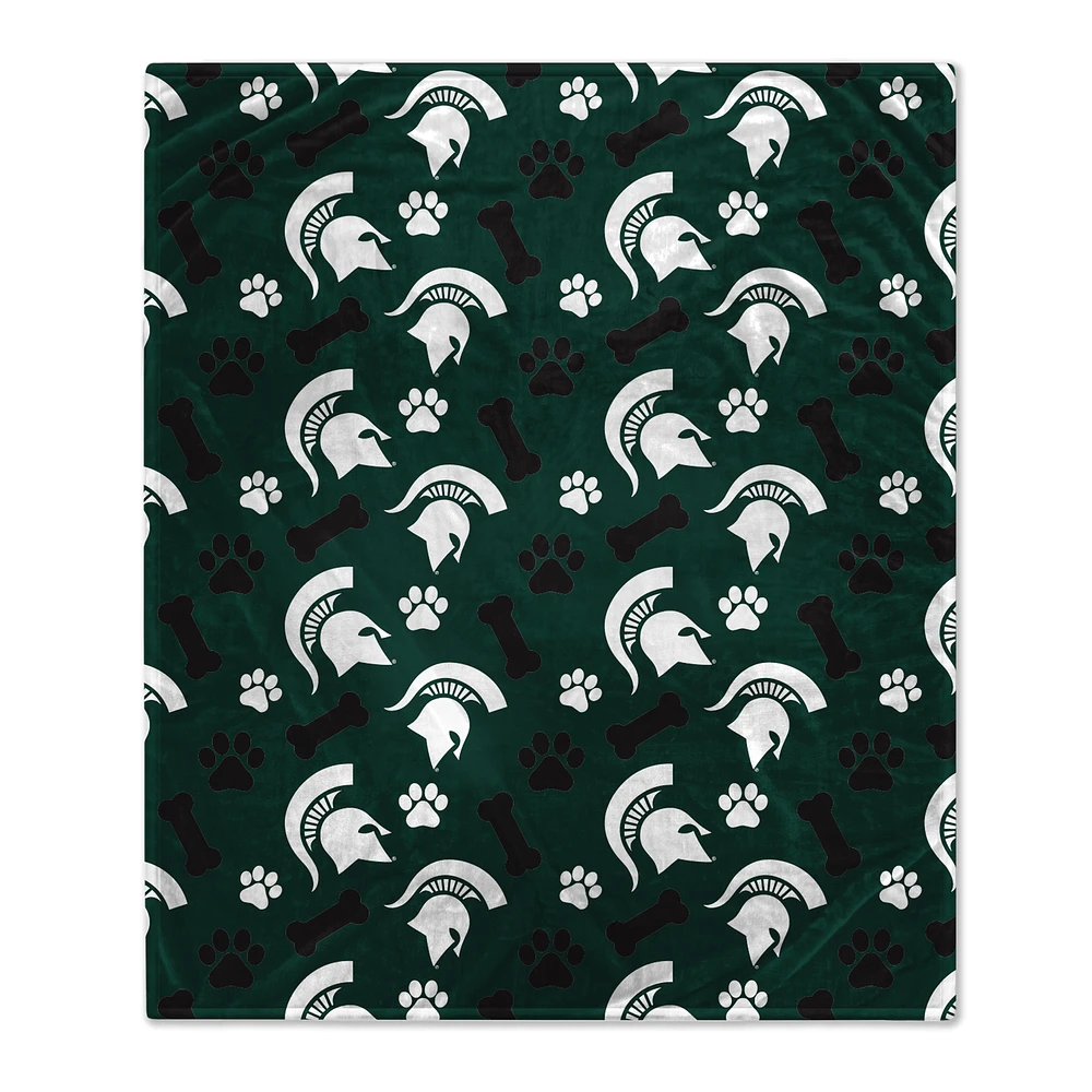 Pegasus Michigan State Spartans 40" x 50" Lightweight Bones Flannel Fleece Pet Blanket