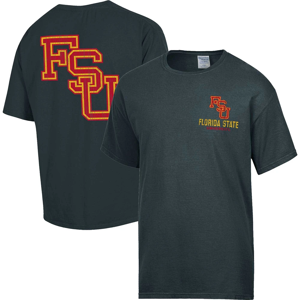 Men's Comfort Wash Charcoal Florida State Seminoles Vintage Logo T-Shirt