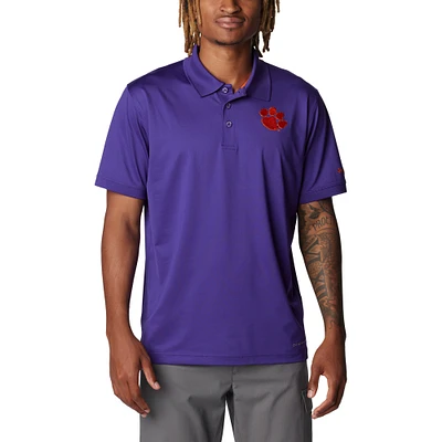 Men's Columbia Purple Clemson Tigers PFG Tamiami Omni-Shade Polo