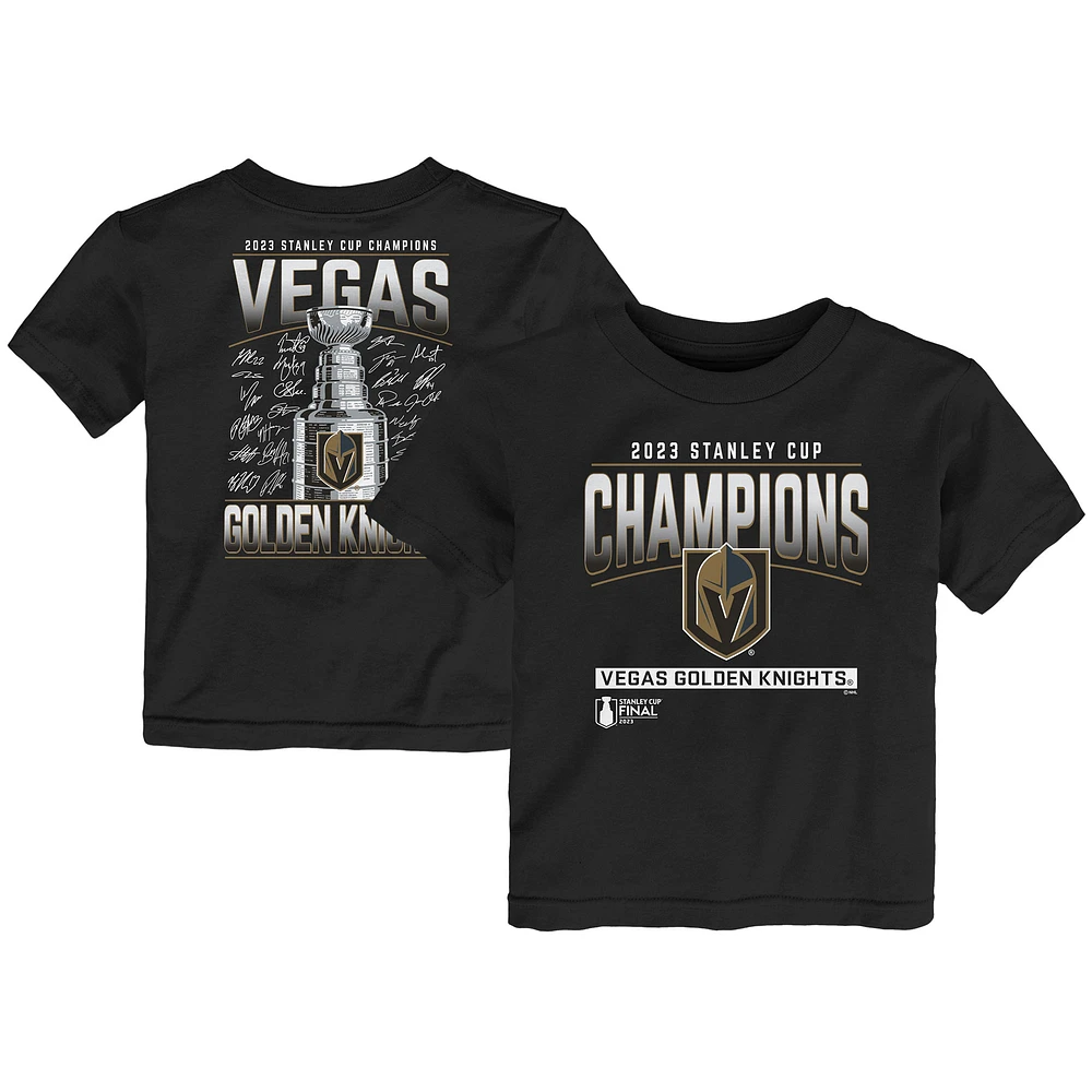 Toddler Fanatics Black Vegas Golden Knights 2023 Stanley Cup Champions Signature Roster T-Shirt