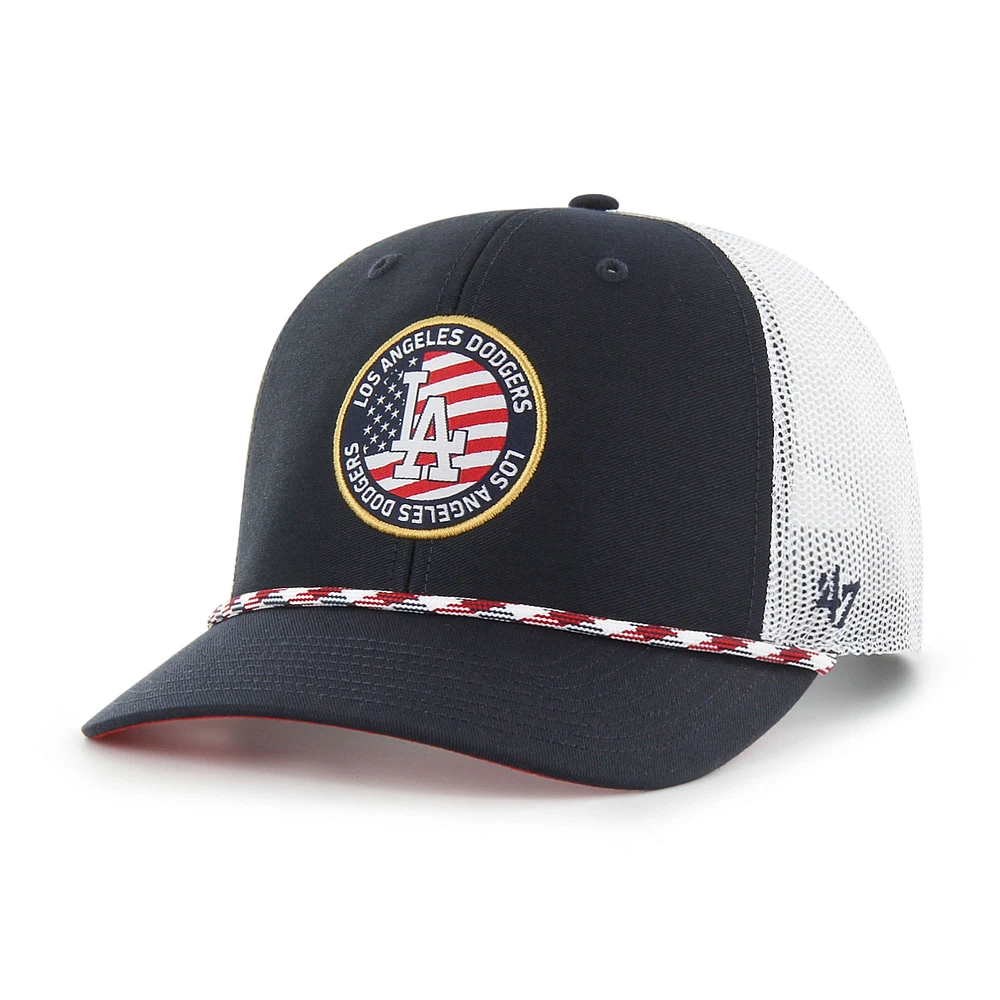 Men's '47 Navy Los Angeles Dodgers Union Patch Trucker Adjustable Hat
