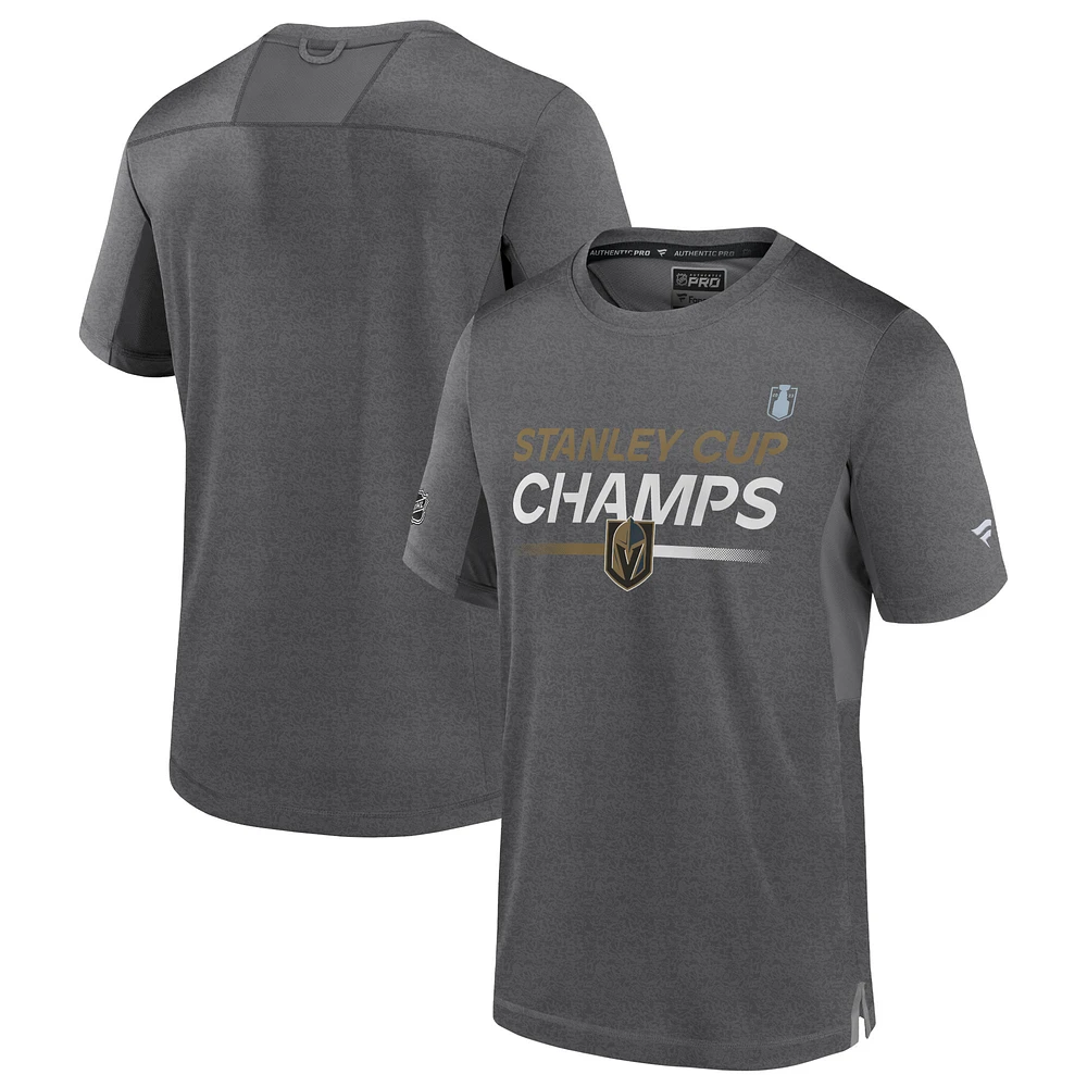 Men's Fanatics Gray Vegas Golden Knights 2023 Stanley Cup Champions Authentic Pro T-Shirt
