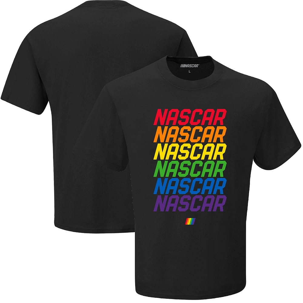 Men's Checkered Flag Sports Black NASCAR Logo Pride T-Shirt