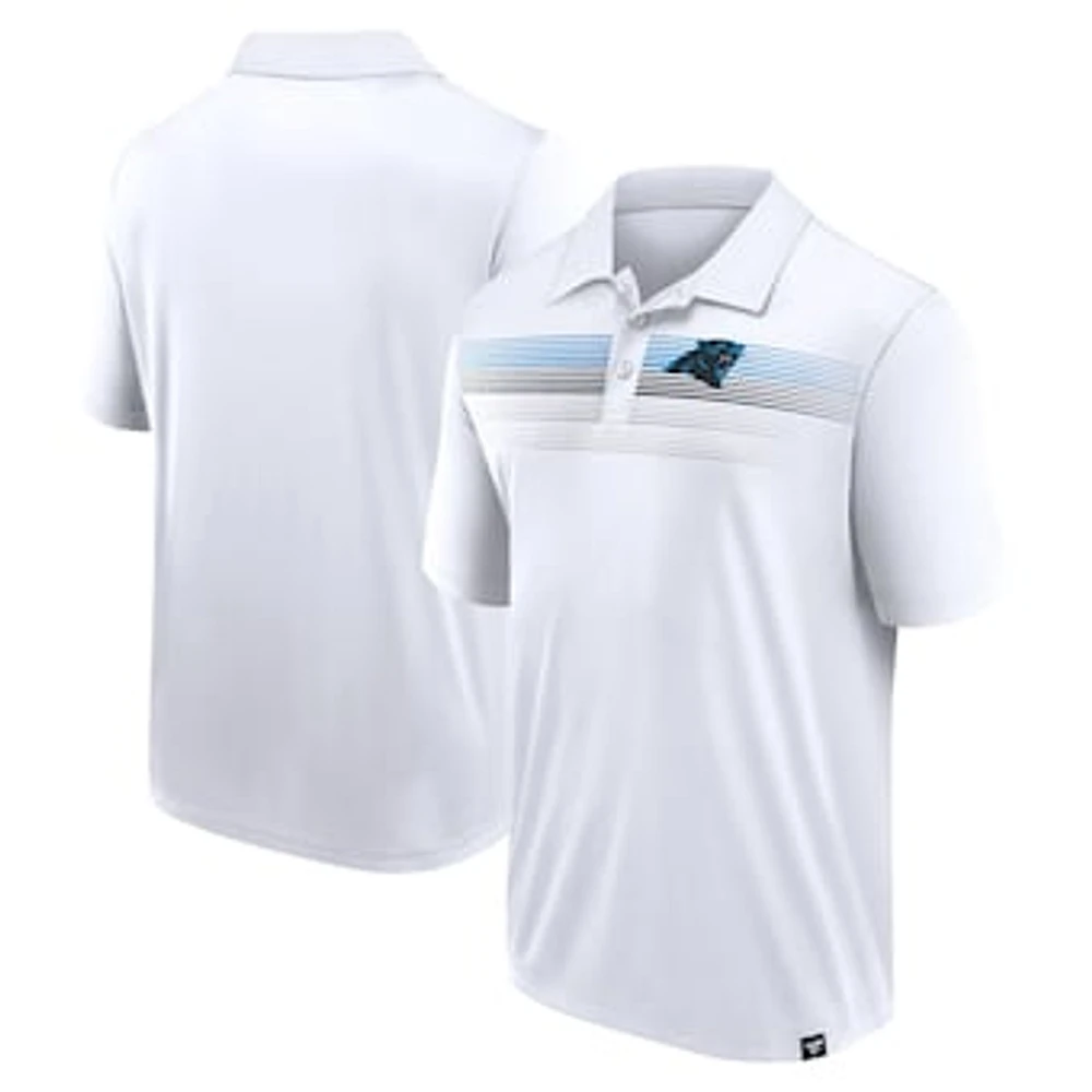 Men's Fanatics White Carolina Panthers Victory For Us Interlock Polo