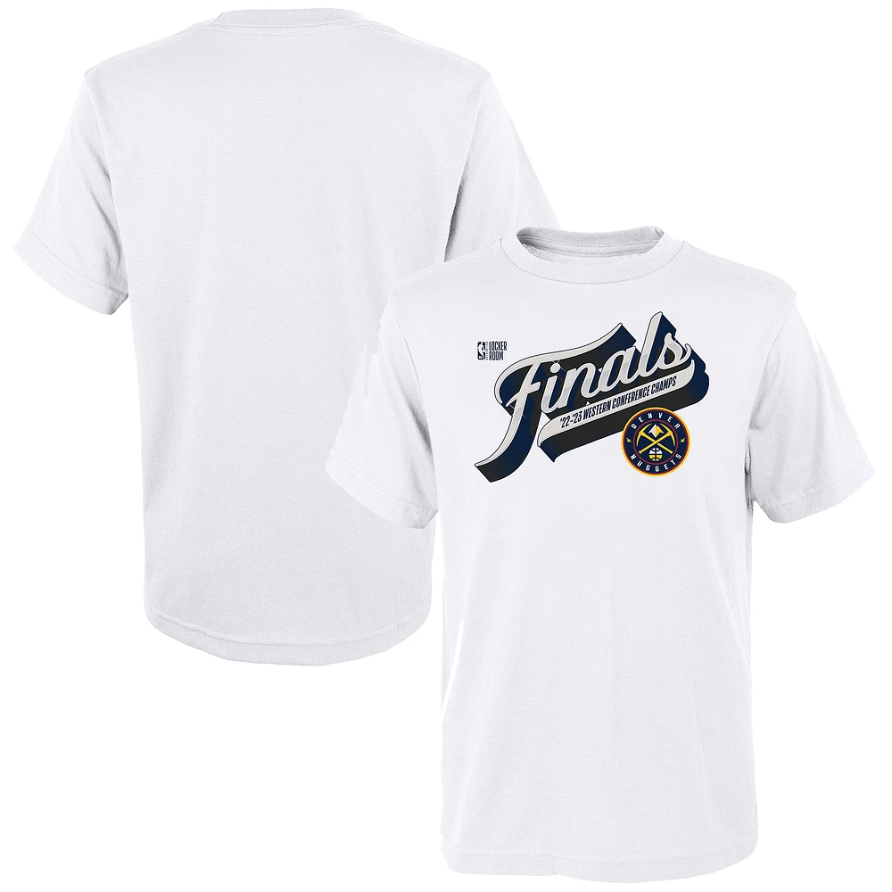 Preschool Fanatics White Denver Nuggets 2023 Western Conference Champions Locker Room T-Shirt