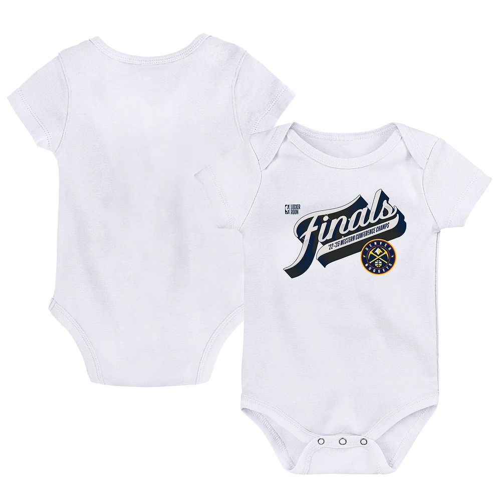 Infant Fanatics White Denver Nuggets 2023 Western Conference Champions Locker Room Bodysuit