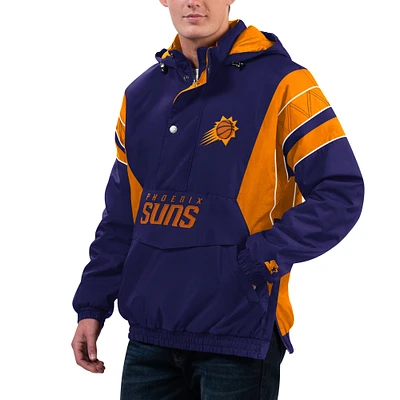 Men's Starter Purple Phoenix Suns Home Team Hoodie Half-Zip Jacket