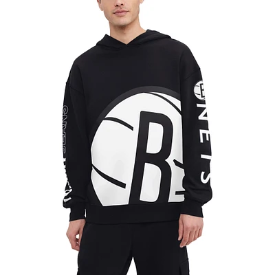 Men's Tommy Jeans Black Brooklyn Nets Kenny Pullover Hoodie
