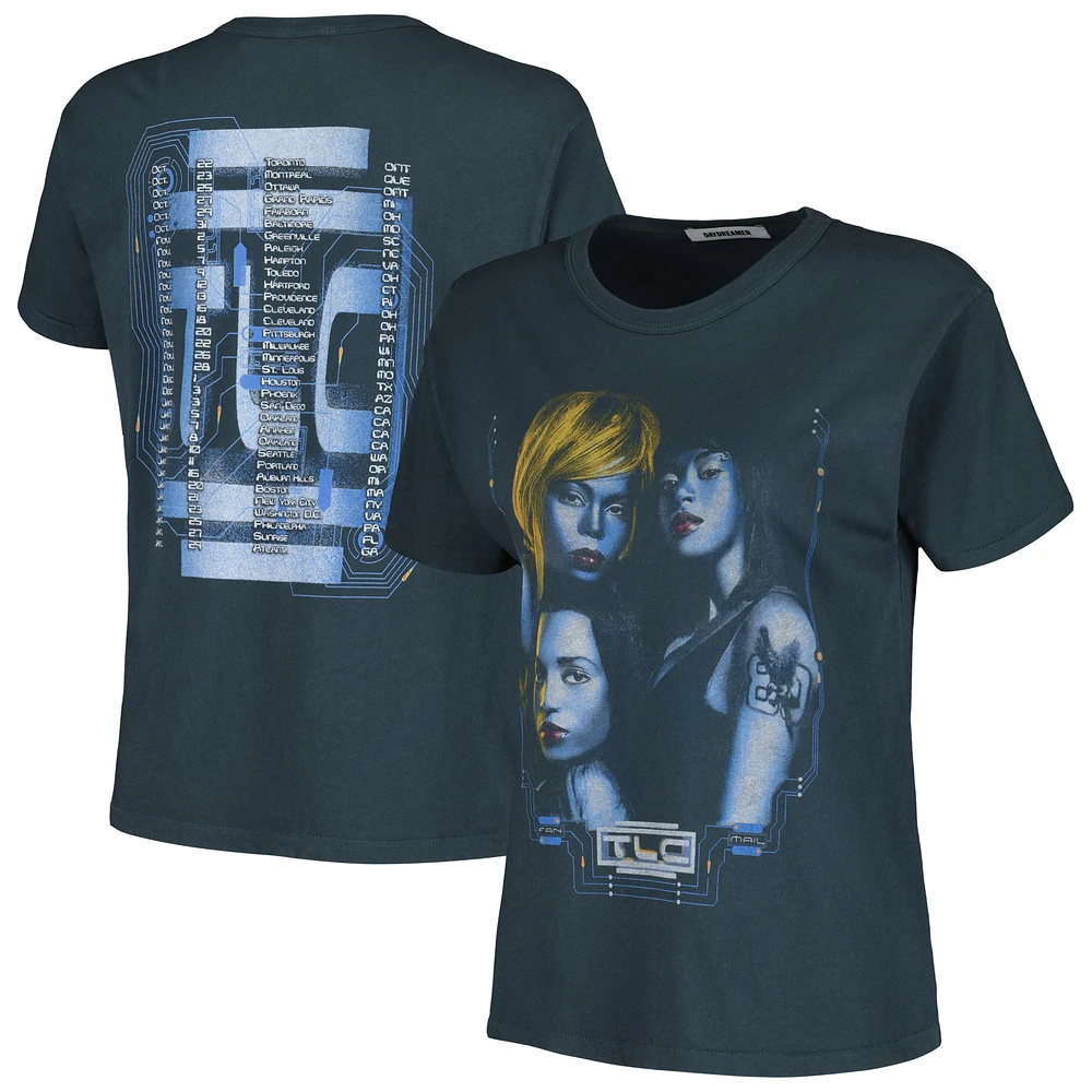 Women's Daydreamer Charcoal TLC FanMail Tour Graphic Ringer T-Shirt