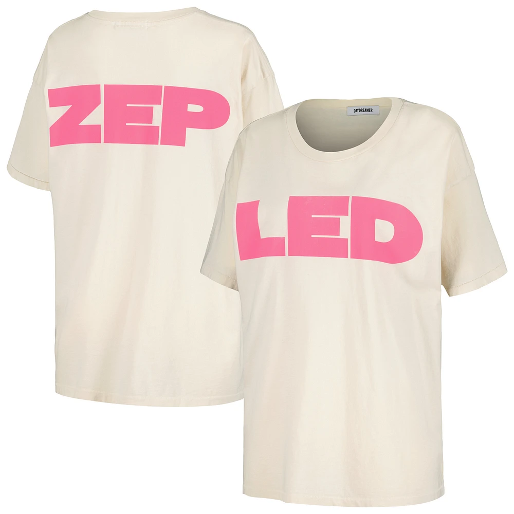 Women's Daydreamer Cream Led Zeppelin Block Letters Merch T-Shirt