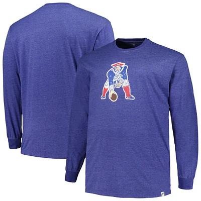 Men's Profile Heather Royal New England Patriots Big & Tall Throwback Long Sleeve T-Shirt