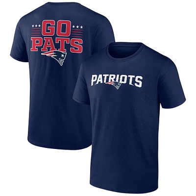 Men's Profile Navy New England Patriots Big & Tall Two-Sided T-Shirt