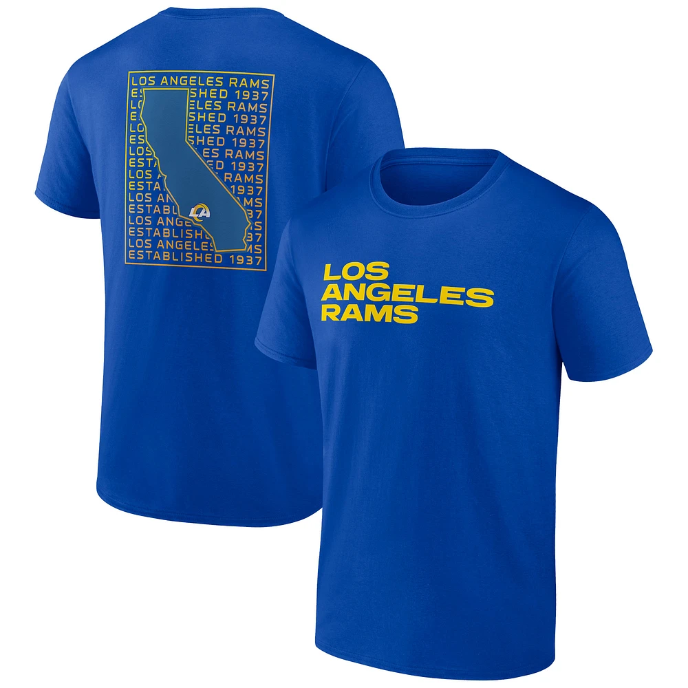 Men's Profile Royal Los Angeles Rams Big & Tall Two-Sided T-Shirt