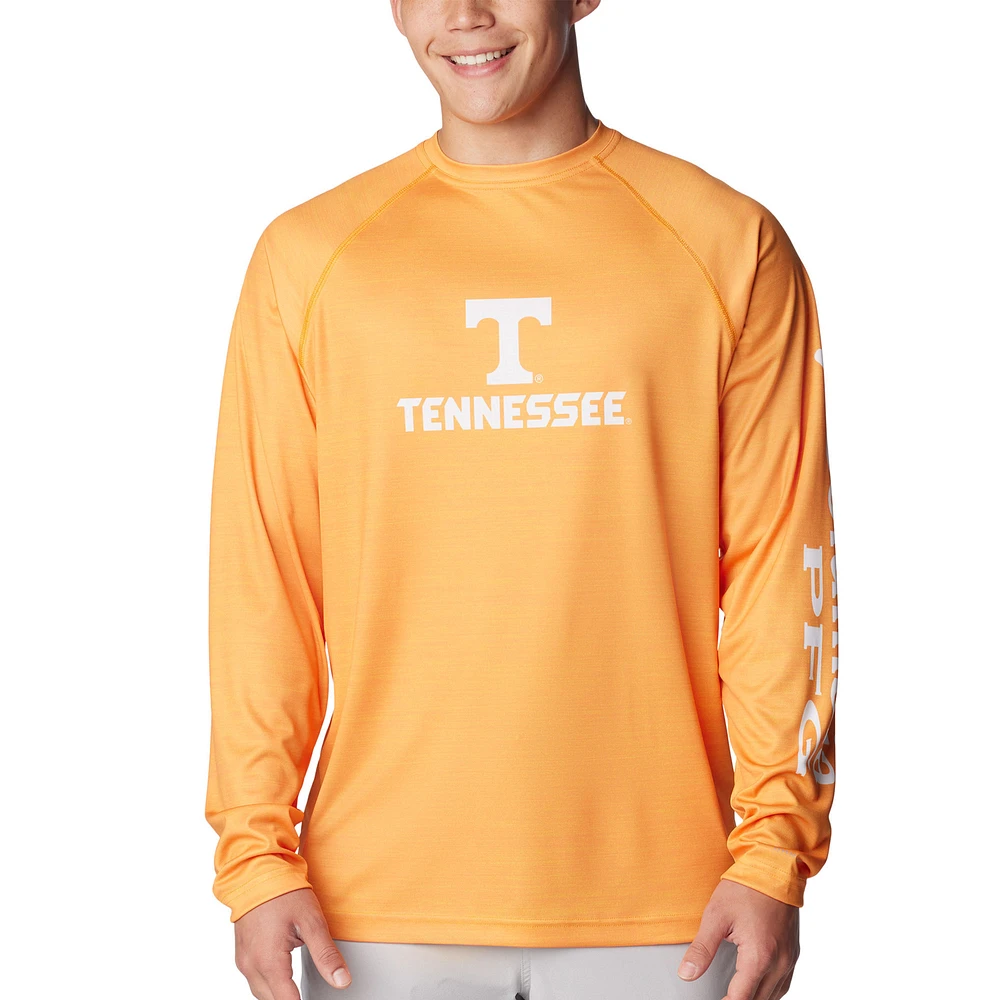 Men's Columbia Tennessee Orange Tennessee Volunteers PFG Terminal Tackle Omni-Shade Raglan Long Sleeve T-Shirt