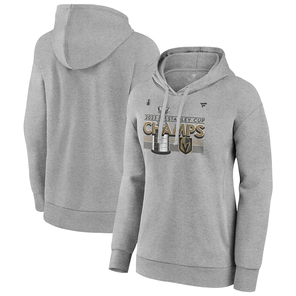 Women's Fanatics Heather Gray Vegas Golden Knights 2023 Stanley Cup Champions Locker Room Pullover Hoodie