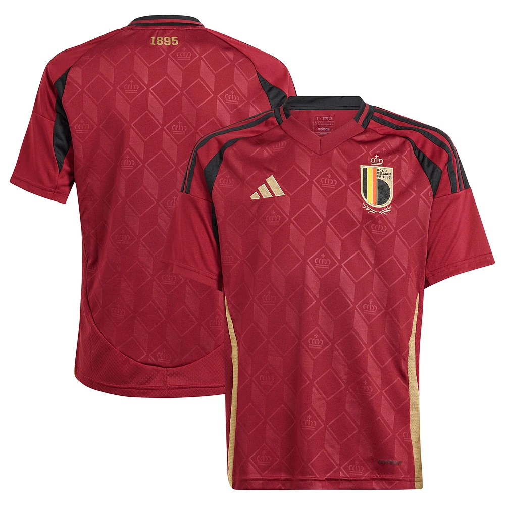Youth adidas Burgundy Belgium National Team 2024 Home Replica Jersey