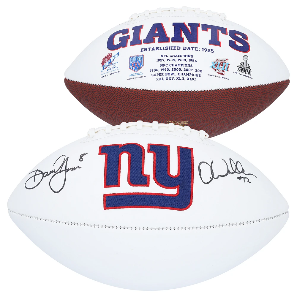 Darren Waller & Daniel Jones New York Giants Dual-Signed White Panel Football