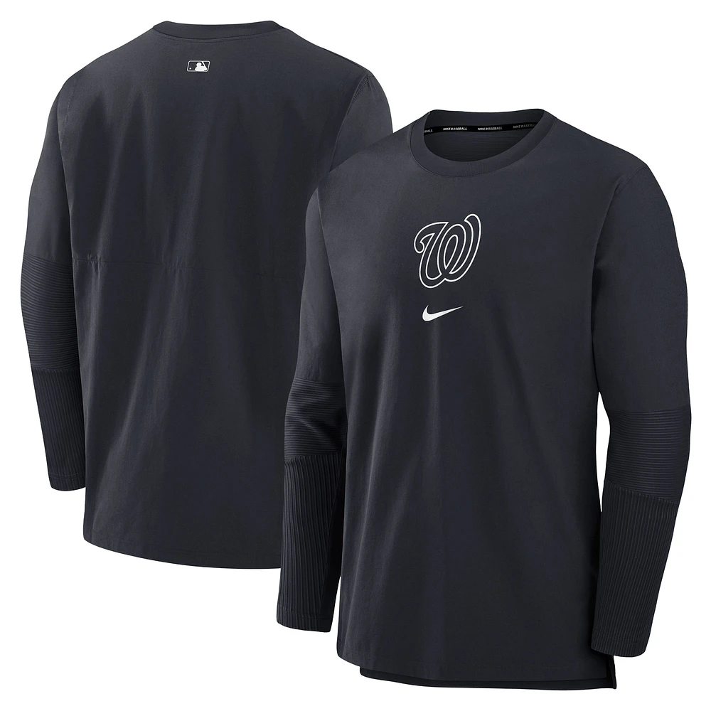 Men's Nike Navy Washington Nationals Authentic Collection Player Dri-FIT Lightweight Pullover