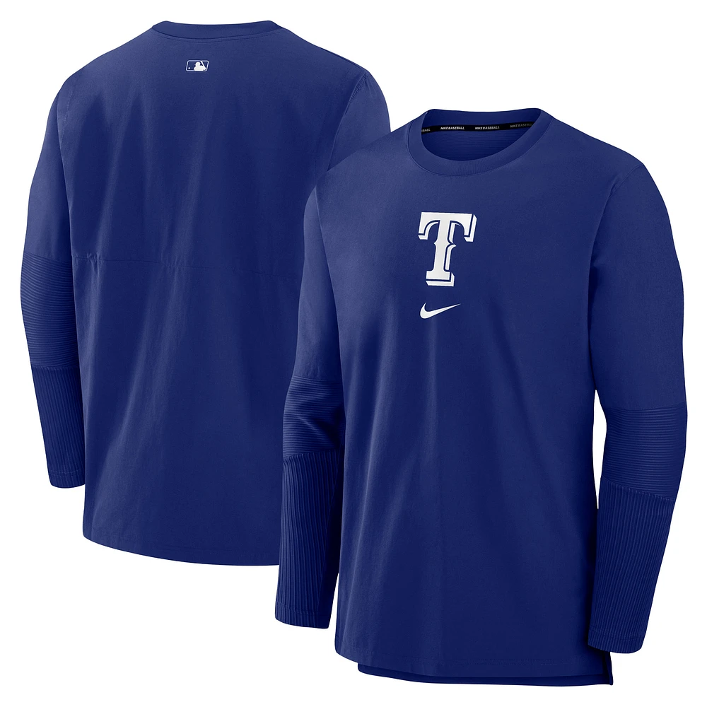 Men's Nike Royal Texas Rangers Authentic Collection Player Dri-FIT Lightweight Pullover